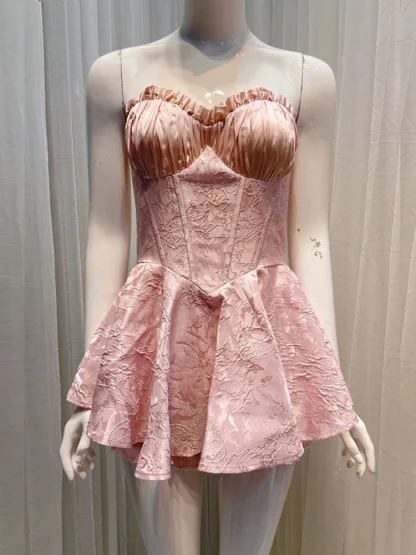 Elegant Strapless Pink Dresses - Image 2