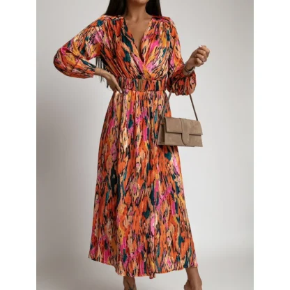 Elegant Long Sleeve Maxi Pink Dresses - Image 6