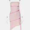 Strapless Solid Pink Dresses - Image 6