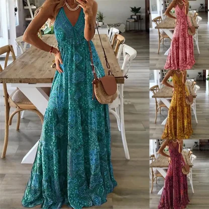 Boho-style V-neck Pink Dresses - Image 6