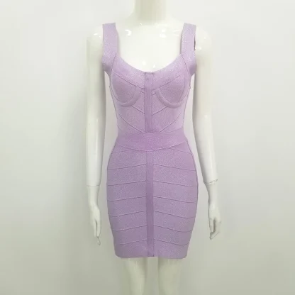 Sexy Sleeveless Bandage Pink Dress - Image 5