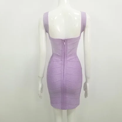 Sexy Sleeveless Bandage Pink Dress - Image 6