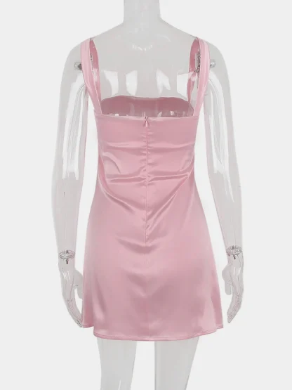 Solid Soft Sleeveless Pink Dresses - Image 7