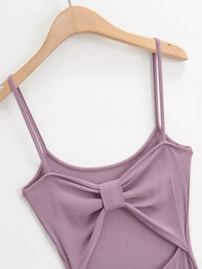 Solid Camisole Pink Dresses - Image 6