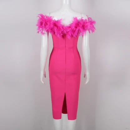 Sexy Off-shoulder Pink Dresses - Image 6