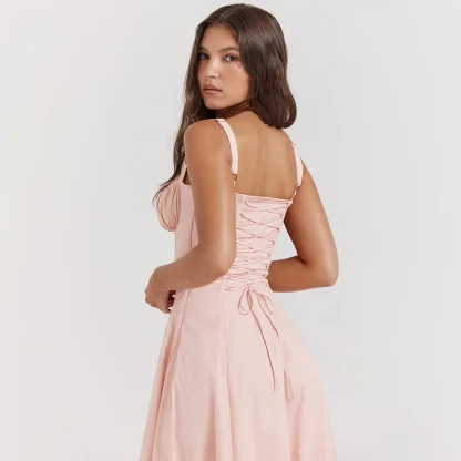 Sleeveless Corset-style Pink Dresses - Image 5