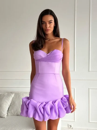 Cute Ruffle Hem Pink Dresses - Image 6