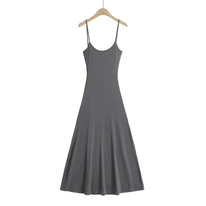 Solid Camisole Pink Dresses - Image 2