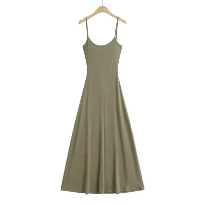 Solid Camisole Pink Dresses - Image 3