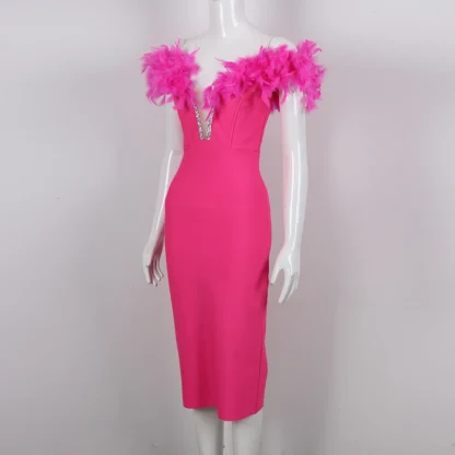 Sexy Off-shoulder Pink Dresses - Image 5