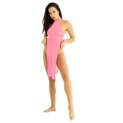 Ultra-thin Thigh High Slit Pink Dresses