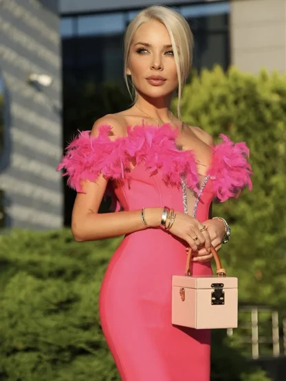 Sexy Off-shoulder Pink Dresses