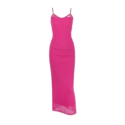 Elegant Bodycon Maxi Pink Dress - Image 7