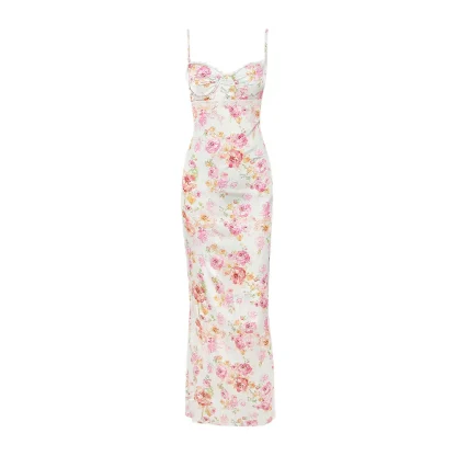 Elegant Floral Pink Dress - Image 6