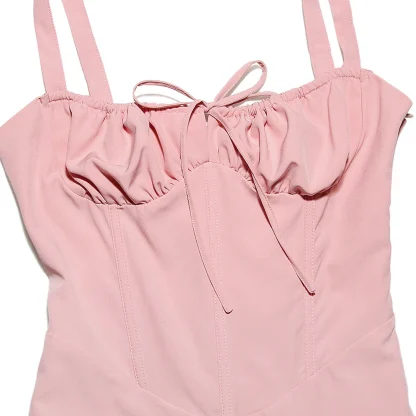 Sleeveless Corset-style Pink Dresses - Image 7