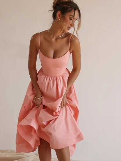 Elegant A-line Pink Dresses - Image 5