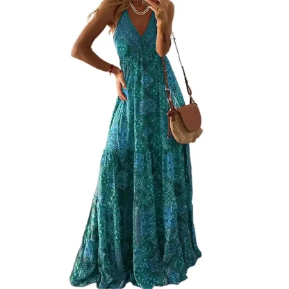 Boho-style V-neck Pink Dresses - Image 2