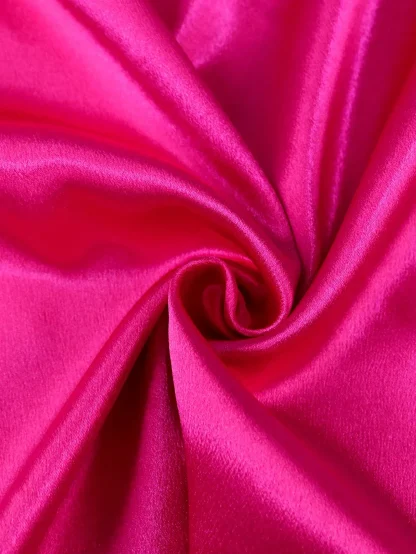 Square Neck Shiny Pink Dress - Image 6