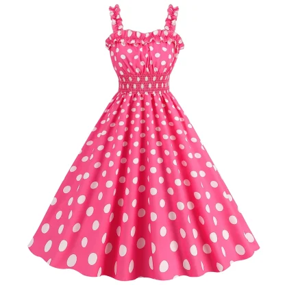 Polka Dot A-line Pink Dresses - Image 2