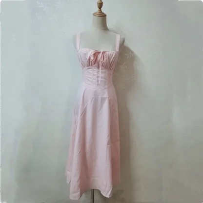 Lace-up Corset Pink Dress - Image 4