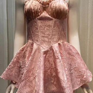 Strapless Corset Mini Pink Dresses