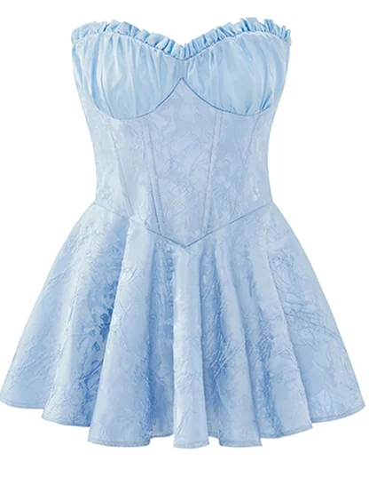Strapless Corset Mini Pink Dresses - Image 6