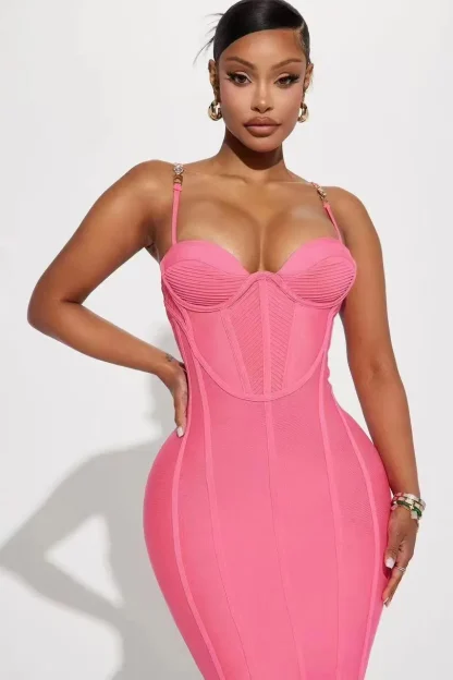 Bodycon Sweetheart Pink Dress - Image 2