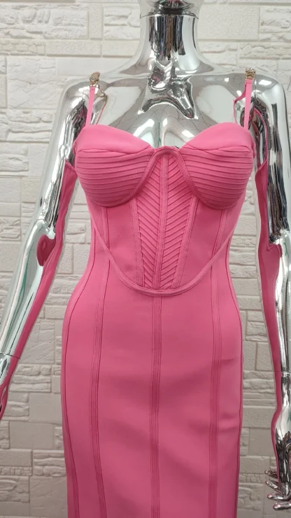 Bodycon Sweetheart Pink Dress - Image 6