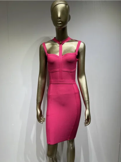 Sexy Bandage Pink Dresses - Image 5