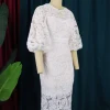 Lace Hollow Out Pink Dress - Image 4