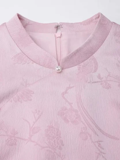 A-line Long Sleeve Pink Dress - Image 5