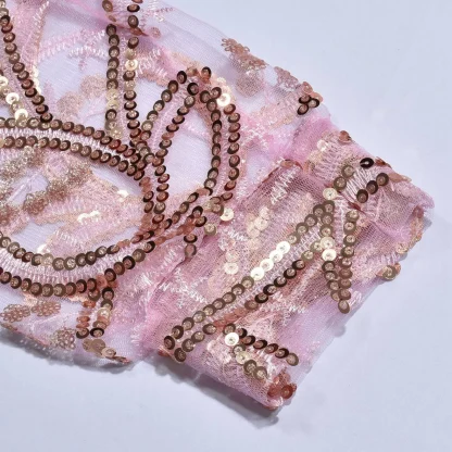 Elegant Ruffle Slit Pink Dress - Image 5