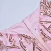 Elegant Ruffle Slit Pink Dress - Image 6