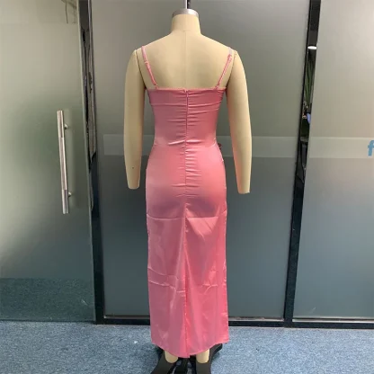 Spaghetti Strap Long Pink Dress - Image 6