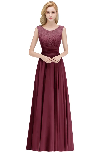 Lace Sleeveless Long Pink Dresses - Image 6