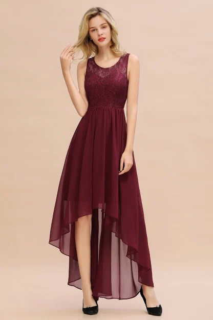 High Low Sleeveless Pink Dresses - Image 5