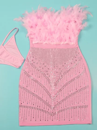 Strapless See-through Pink Dress - Image 4