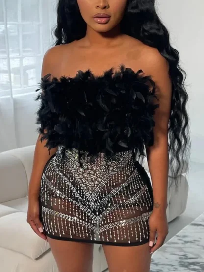 Strapless See-through Pink Dress - Image 5