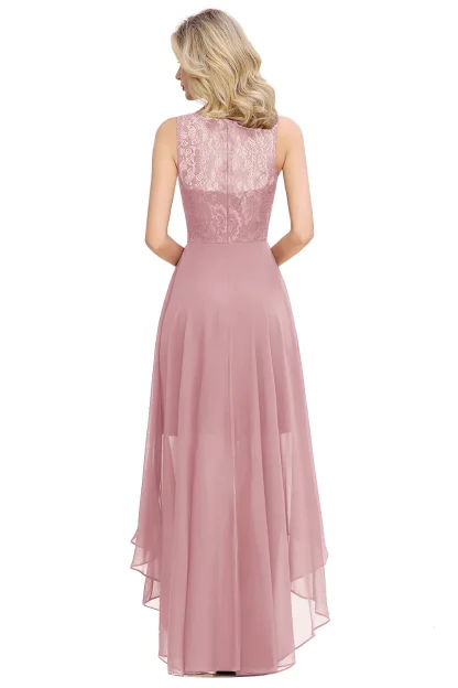 High Low Sleeveless Pink Dresses - Image 2