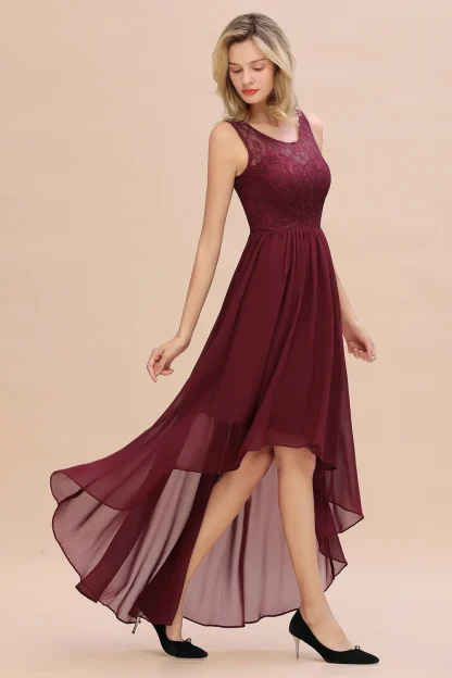 High Low Sleeveless Pink Dresses - Image 3
