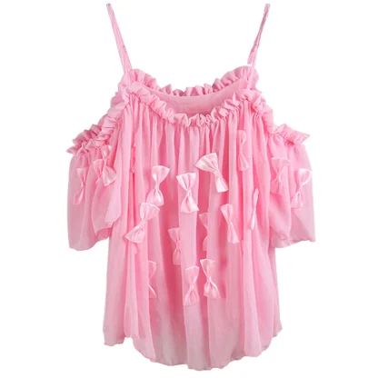 Cute Bow Mini Pink Dress