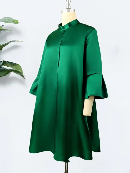 Oversized Flare Sleeve Pink Dresses - Image 5