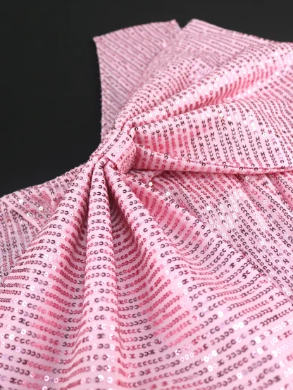 One-shoulder Bowknot Pink Dress - Image 5